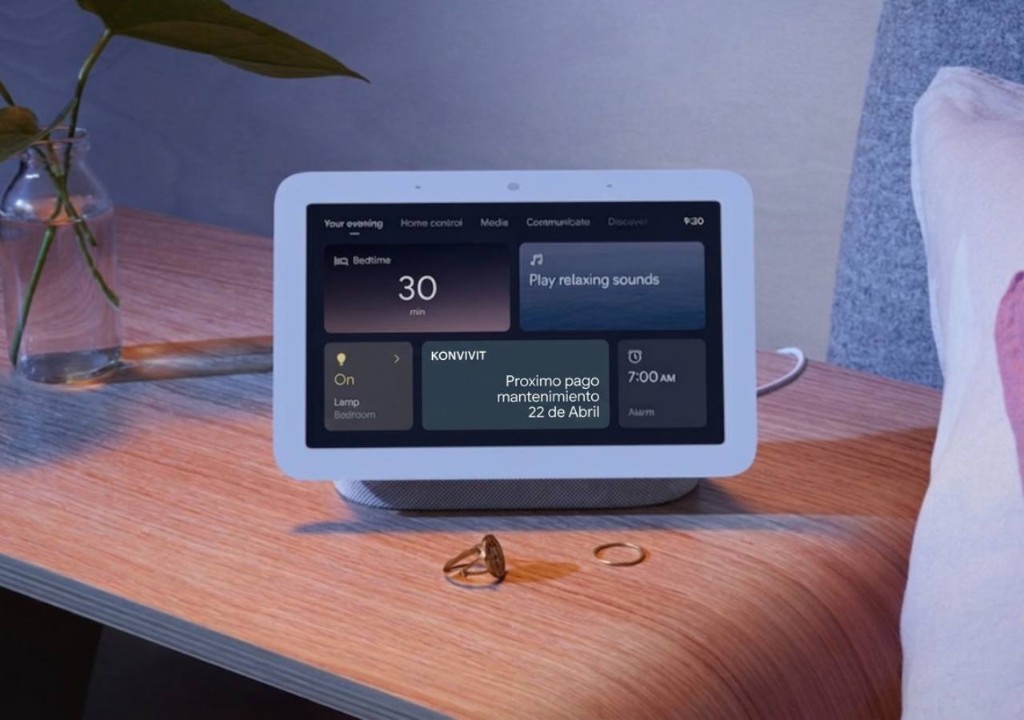 Google-Nest-Display zu Hause, realistischer Fotostil